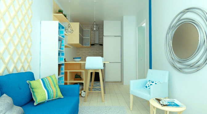 View of a small apartment with furniture inside