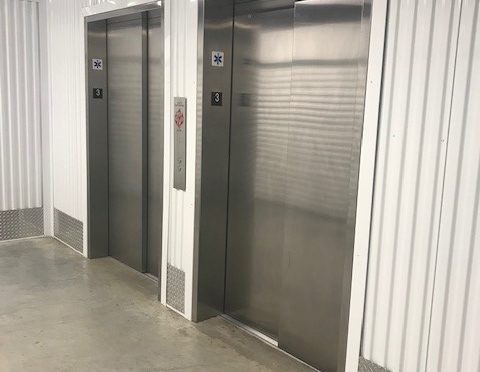 Indoor elevators at Central Self Storage in Portland, OR.